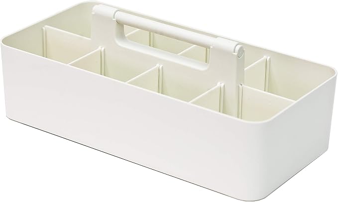 -Large Portable Caddy, DIY Dividers, 8 Compartments, School Office Supplies Home Business Organizer,Portable Basket with Handle Storage Organizer Modern Made in USA (10 PACK, Ivory) - Image 7