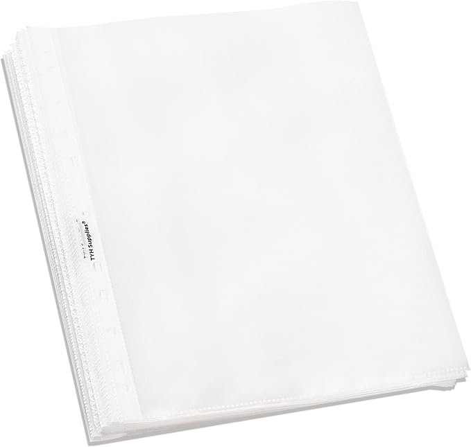 Heavy Duty Sheet Protectors 1000 Pack for 3 Ring Binder, 8.5x11 Clear Non Glare 11 Hole Punched Top Loading Plastic Page Protectors for School Office Supplies, Document Storage by TYHSupplies