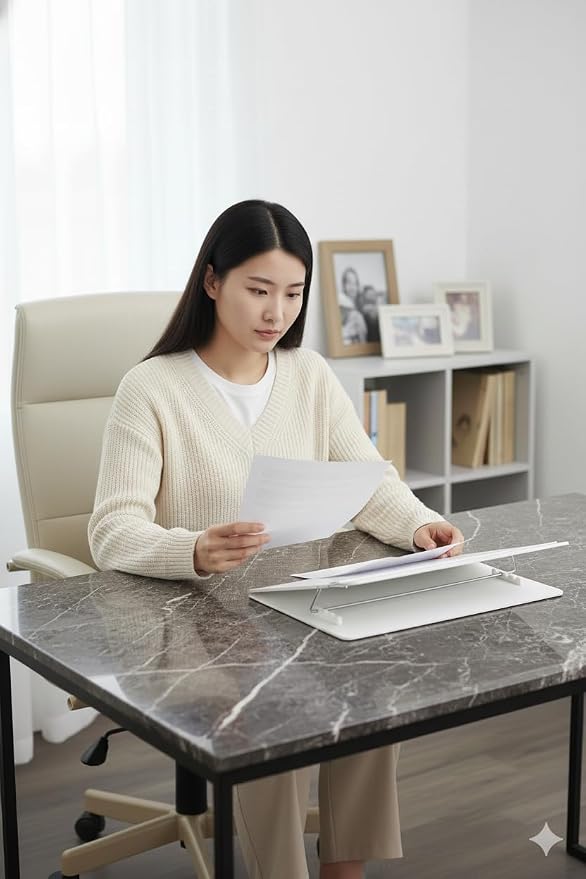 Writing Table TOP Elevator Desk with Height Adjustable (Milky White, 12 x 16 inch) - Image 4