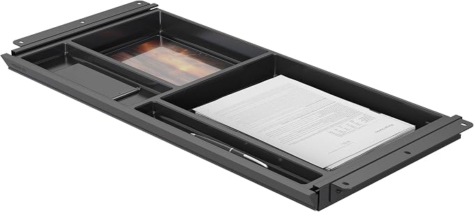 Mount-It! Under Desk Drawer with 4 Compartments, Deep Low-Profile Slide-Out Storage Organizer, 25.8″ x 12.5″ x 1.6″, Smooth Glide Pull-Out Tray for Traditional & Single Motor Standing Desks, Black by Mount-It