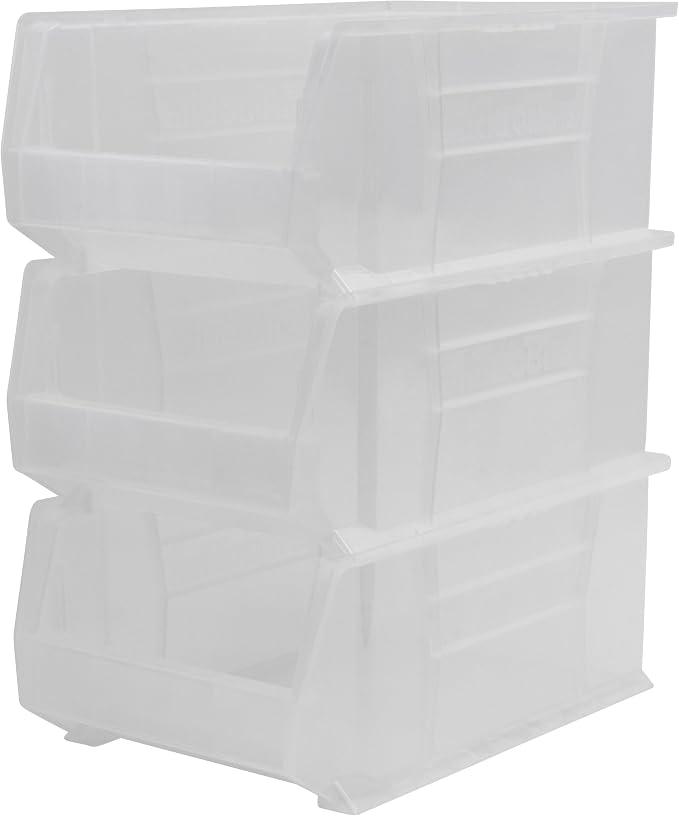 Akro-Mils 30281 Super-Size AkroBins Plastic Storage Bins, Space-Saving Stackable Bins for Garage, Classroom, Warehouse Organization, 20" L x 12" W x 8" H, Clear, 3-Pack - Image 8