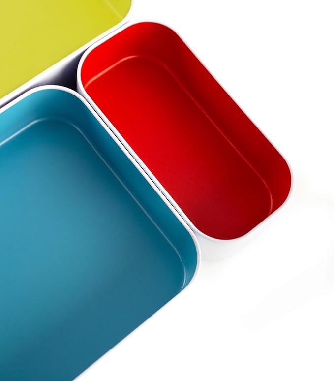 Three by Three Seattle Metal Drawer Organizer Tray Set, 5-Pc, 2" (Assorted) | Deep 2" food-safe metal bins; soft non-scratch base; perfect for kitchen utensils, tools & bulkier drawer items - Image 5