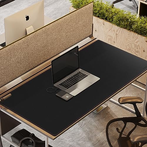 ZORESYN Large PU Leather Desk Mat Black 51.2x27.6 Inches - Image 7