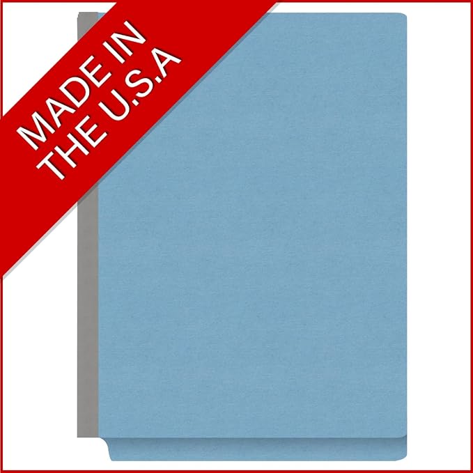 Ecom Folders Heavy Duty Top Tab Classification Folders | Letter Size 18 Pt Stock with 1 Divider | 2/5 Cut Right Position Tab for Medical, Legal and Office Documents | Blue, Box of 10 - Image 5