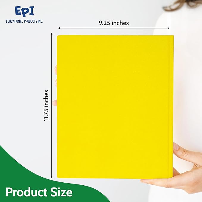 100 Pack Blue 2 Pocket Paper Folders. EPI Heavy Duty, Bulk Folders with Pockets, Prongs and Business Card Slots. Letter Size Document Organizers. Durable Portfolio for School, College, Office Files - Image 2