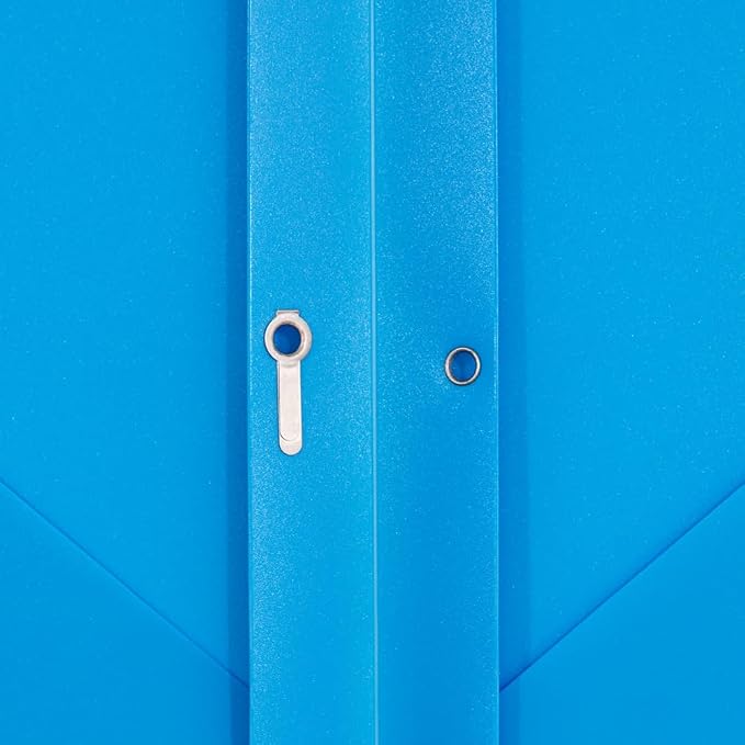 JAM PAPER Plastic Color POP Folders - 2 Pocket Durable Folders with Metal Prongs Fastener Clasps - Blue - 6/Pack - Image 5