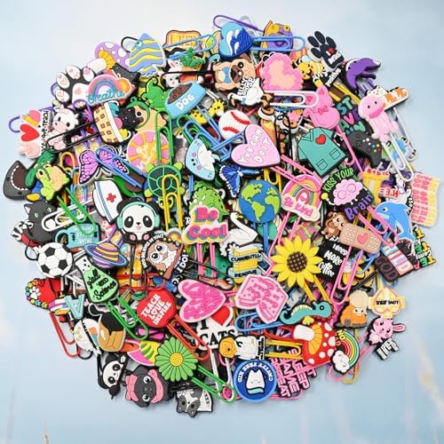 Paper Clips, 200pcs Random PaperClips Medium Colored Binder Clips Assorted Book Mark for Paperwork Office School Decorative - Image 6