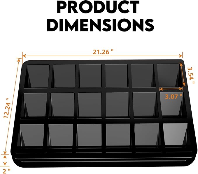 Card Sorting Tray for Toploader – 5ct Stackable Trading Card Organizer Display Case, 18-cell Organize and Sort TCG Cards, Durable and Convenient Storage Solution - Image 2