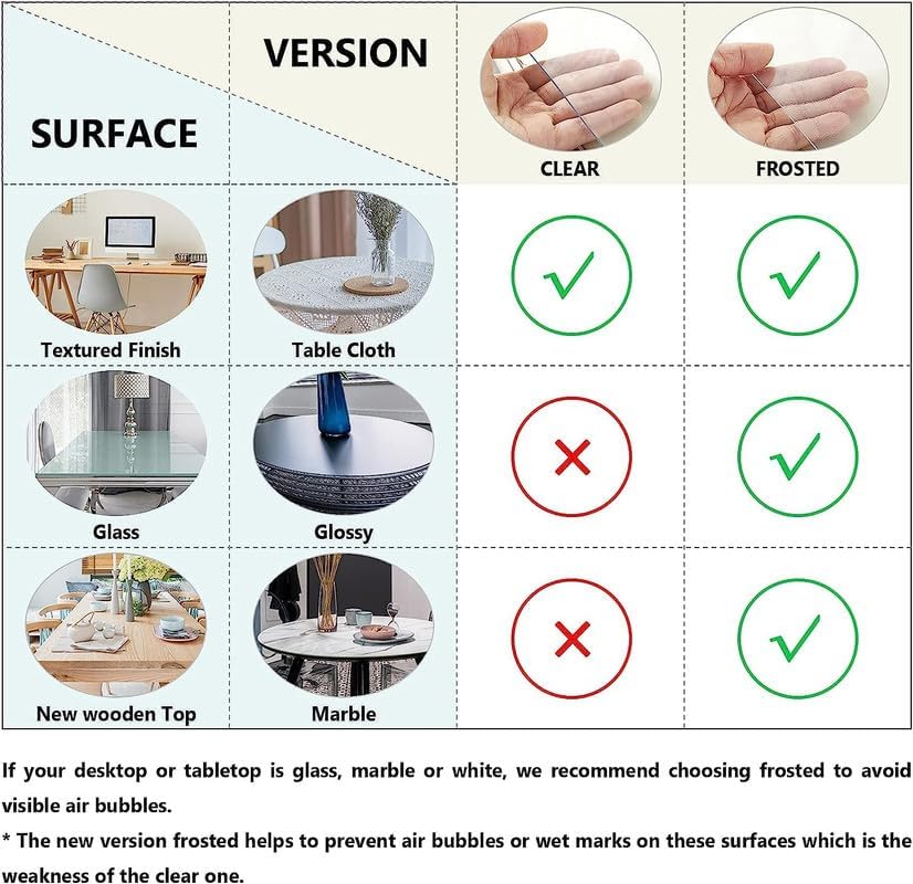 Deep Dream 2.0mm Clear Desk Cover Protector, 28×72 Inch Clear Table Protector, Rectangular Vinyl Desk Pad, PVC Plastic Table Cover for Office, Dresser, Night Stand, Computer & Writing Desk Tabletop - Image 4