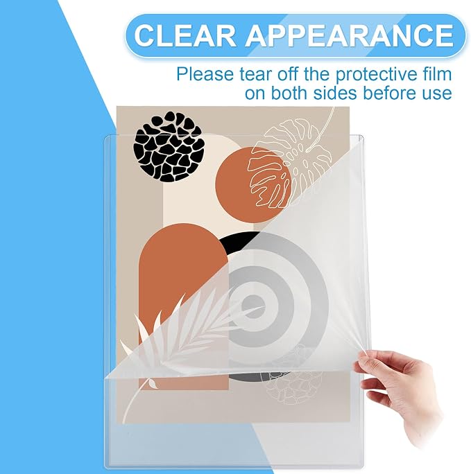 Ireer 10 Pcs 12 x 18'' Clear Semi-Rigid Plastic Sheet Hard Print Protectors Heavy Duty Magazine Cover Poster Sleeves Hard Plastic Document Holder Paper Page Protector for Lithographs Photo Poster - Image 4