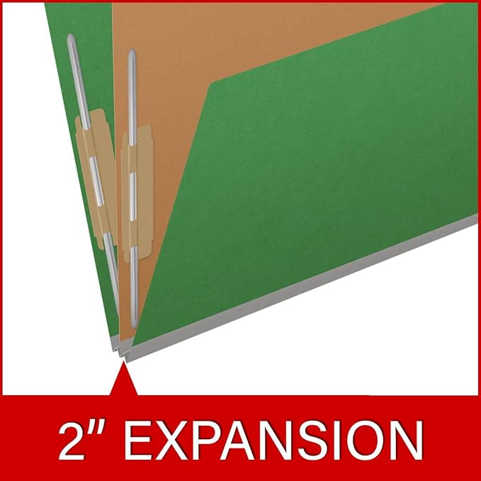 25 Pt. Pressboard Classification Folders, 2/5 Cut ROC Top Tab, Letter Size, 1 Pocket Divider, Moss Green (Box of 10) - Image 7