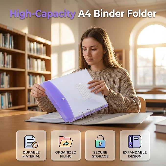 11-Hole Expanding File Pockets Assorted Colors, Folder for Binder to Help Organize Documents, Receipts, Notes and Paperwork While Keeping Files Neatly Separated，18PCS-B - Image 2