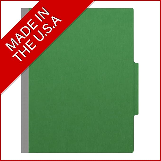 25 Pt. Pressboard Classification Folders, 2/5 Cut ROC Top Tab, Letter Size, 1 Divider, Moss Green (Box of 10) - Image 5