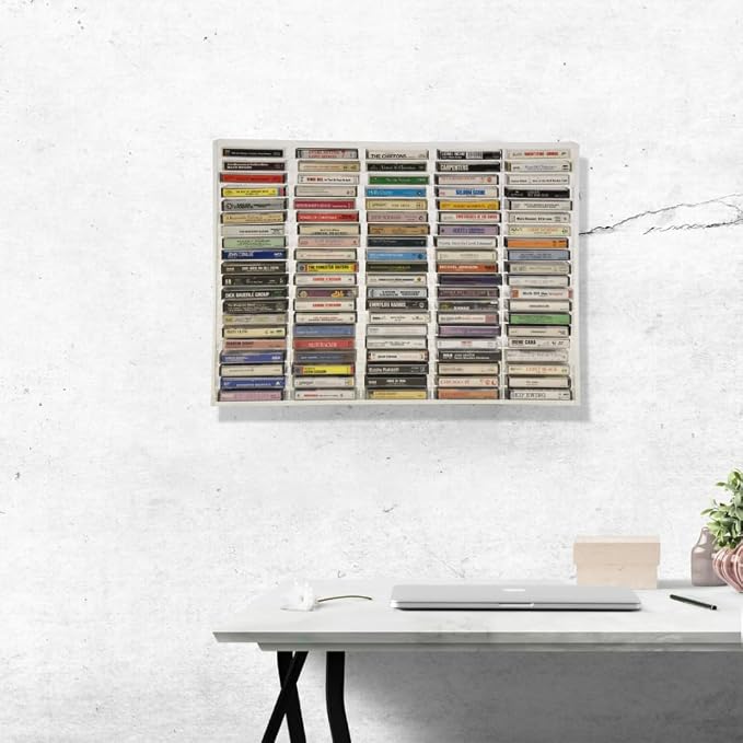 Kingdom Clear Acrylic Wall Mount Cassette Tape Rack/Stamp Pad Rack for Easy Sorting and Organizing of Cassette Tapes, Stamp Pads, Playing Cards, Card Decks and More,100 Slots - Image 7