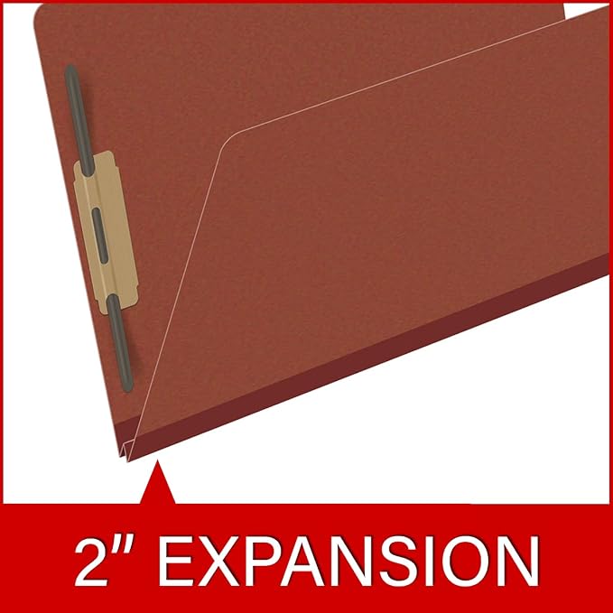 25 Pt. Pressboard Classification Folders, 2/5 Cut ROC Top Tab, Legal Size, No Dividers, Brick Red (Box of 25) - Image 7