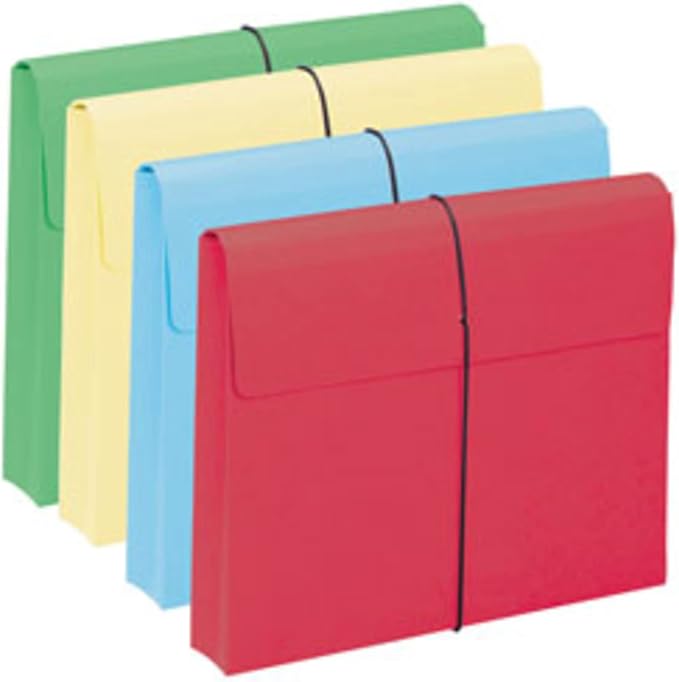 Smead Colored Expanding File Wallet with Flap and Cord Closure, 2" Expansion, Letter Size, Assorted Colors, 10 per Box (77207) - Image 3
