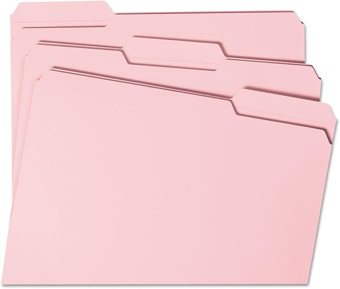Smead File Folder, Reinforced 1/3-Cut Tab, Letter Size, Pink, 100 per Box (12634) - Image 4