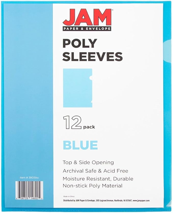 JAM PAPER Plastic Sleeves - Letter Size - 9 x 11 1/2 - Blue Project Pockets - 120 Bulk Page Protectors/Pack - Image 3
