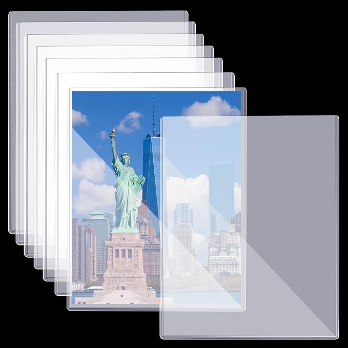 8 1/2" x 11" Rigid Print Protectors Clear Sheet Protectors Hard Plastic Paper Page Magazine Protectors for Collectors Rigid Top Loaders Document Holder Birth Certificate Protector (8) by Ysglory