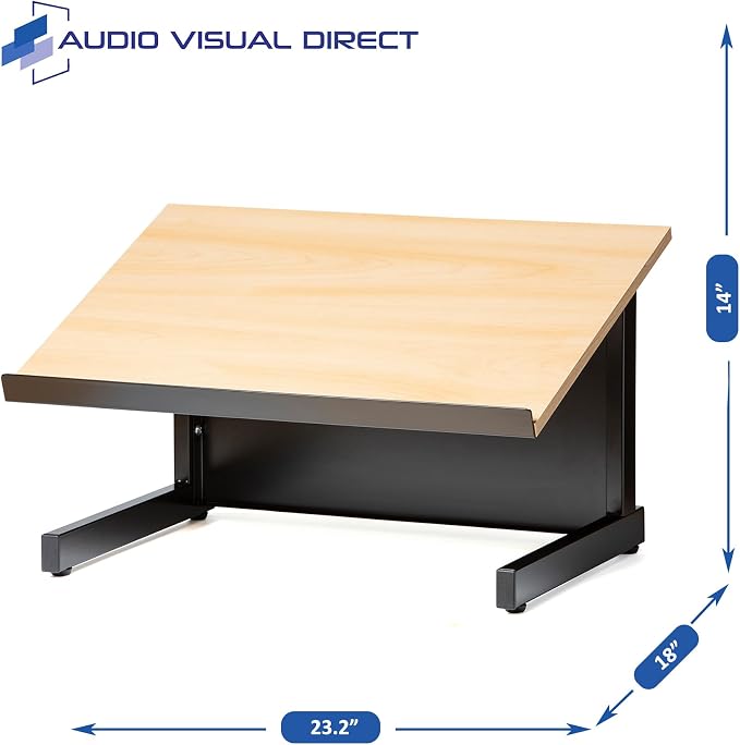 Audio Visual Direct Tabletop Lectern for Presentations, Black/Beech - Image 3