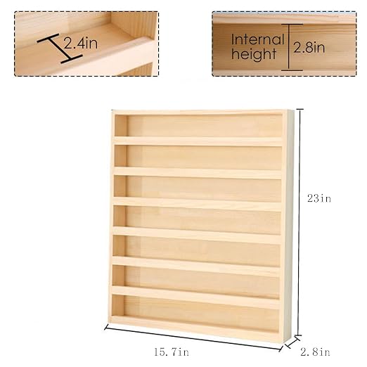 7 Layers Wood Washi Tape Box Organizer and Storage with Hanging Hook, Desktop Tape DIY Sticker Roll Holder, Divider Closet Container Holder for Sewing and Thread - Image 2