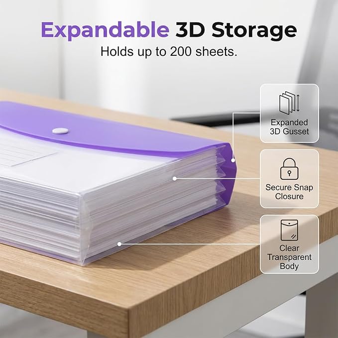 11-Hole Expanding File Pockets Assorted Colors, Folder for Binder to Help Organize Documents, Receipts, Notes and Paperwork While Keeping Files Neatly Separated，18PCS-B - Image 7