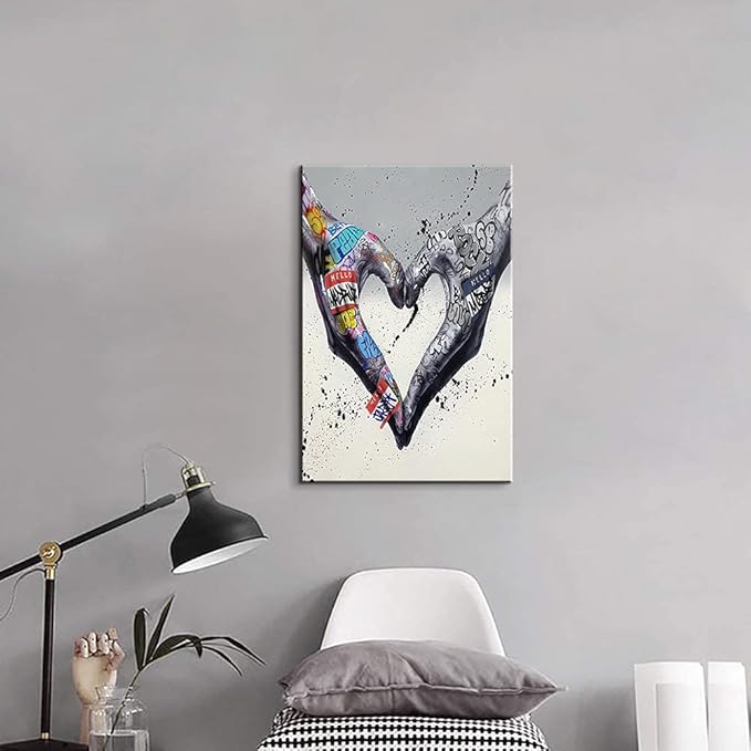 Mistyefly Colorful Wall Art - Pop Graffiti Art Canvas Decor for Home (12''Wx18''H)