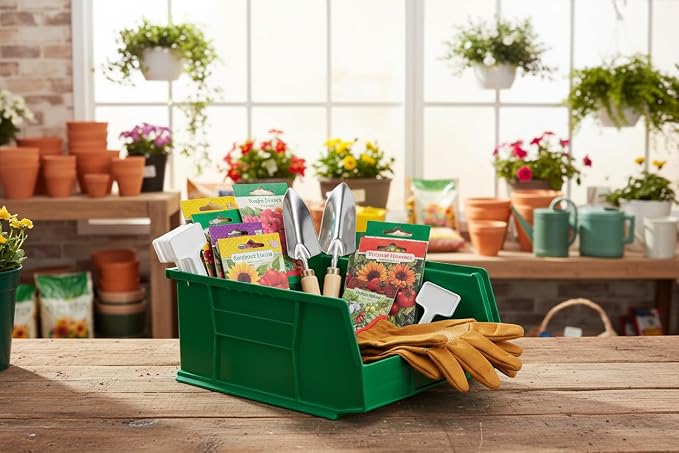 HE HUDSON EXCHANGE 11" x 11" x 5" (3 Pack) Plastic Stackable Storage Bin, Green - Image 3