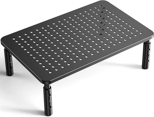 Monitor Stand, Monitor Riser 3 Height Adjustable, Laptop Stand Desk With Metal Vented Platform, Computer Stand for Printer, Laptop, PC Tower, Laptop Stand for Office & Home by LORYERGO