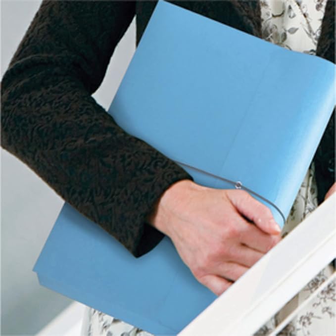 Smead Colored Expanding File Wallet with Flap and Cord Closure, 2" Expansion, Letter Size, Blue, 10 per Box (77203) - Image 8