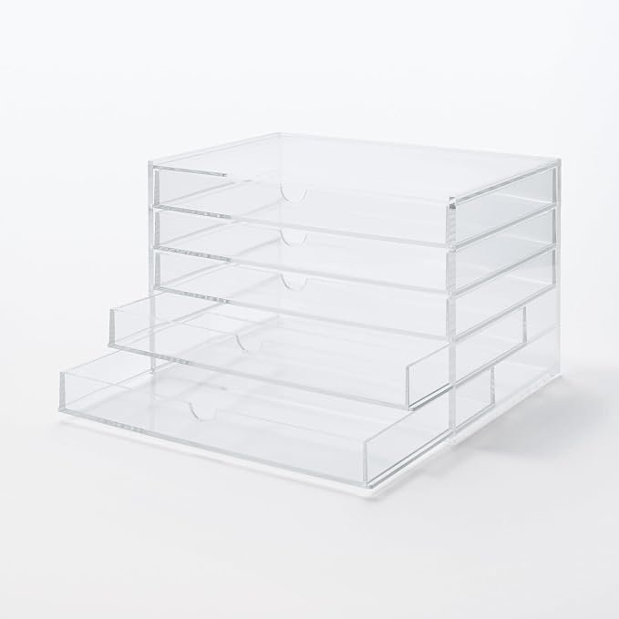 Muji Acrylic 5-Drawer Storage Case, Large, 25.5 cm Width x 17 cm Depth x 16 cm Height - Image 5