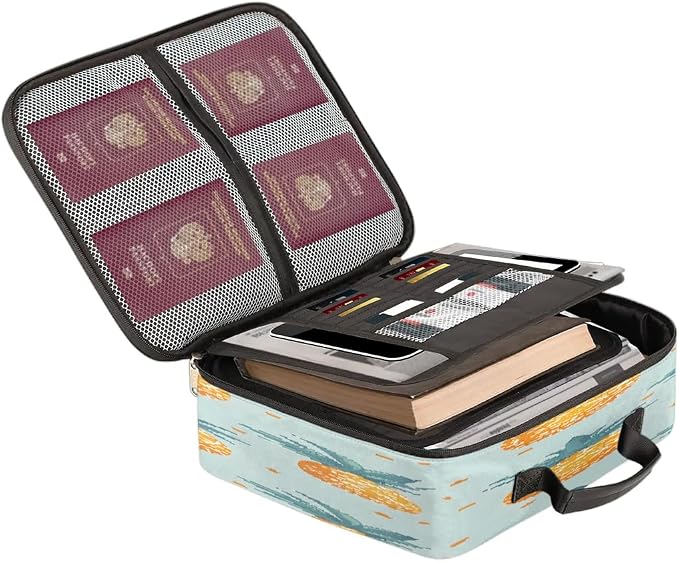 File Organizer Pineapples Fruit Print Document Organizer with Handle Portable File Organizer Bag Home Travel Storage Bags for Files Laptop Certificates - Image 2