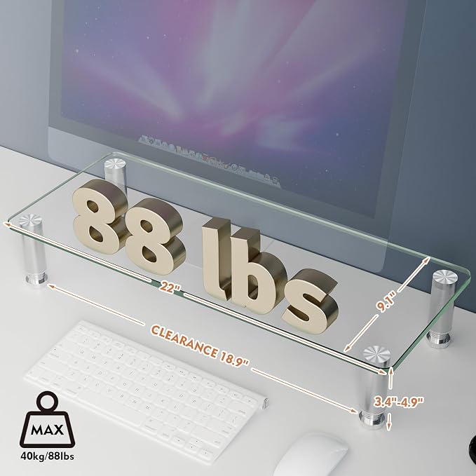 2 Pack Computer Monitor Riser with Height Adjustable Multi Media Desktop Stand for Flat Screen LCD LED TV, Laptop/Notebook/Xbox One,HD01T-201 - Image 3