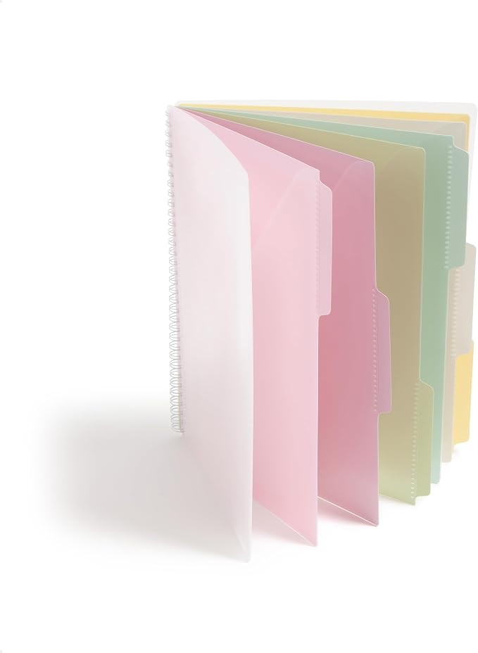 Smead Poly Project Organizer, 6 Tabs, 12 Pockets, Letter Size, Pastel (89208) (Pack of 1) by SMEAD