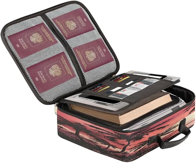 File Organizer Coconut Trees Seaside Document Organizer with Handle Portable File Organizer Bag Home Travel Storage Bags for Files Laptop Certificates - Image 2