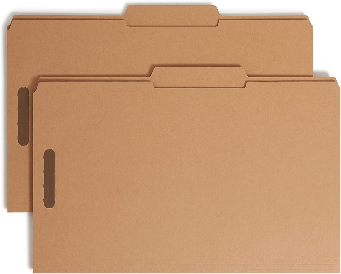 Smead Fastener File Folder, 2 Fasteners, Reinforced 2/5-Cut Tab Right of Center Position, Guide Height, Legal Size, Kraft, 50 per Box (19880) by SMEAD