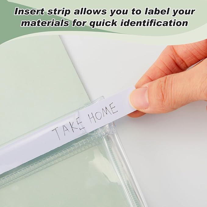 Fuutreo 6 Pcs Magnetic File Holder Colorful Magnetic Pocket Storage Pouch Paper Holder 12 x 9.5 Inch Magnet Pen Dry Erase Marker Organizer for Whiteboard Refrigerator Locker(Sage Green,Horizontal) - Image 3