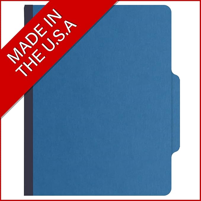 25 Pt. Pressboard Classification Folders, 2/5 Cut ROC Top Tab, Letter Size, No Dividers, Royal Blue (Box of 25) - Image 5
