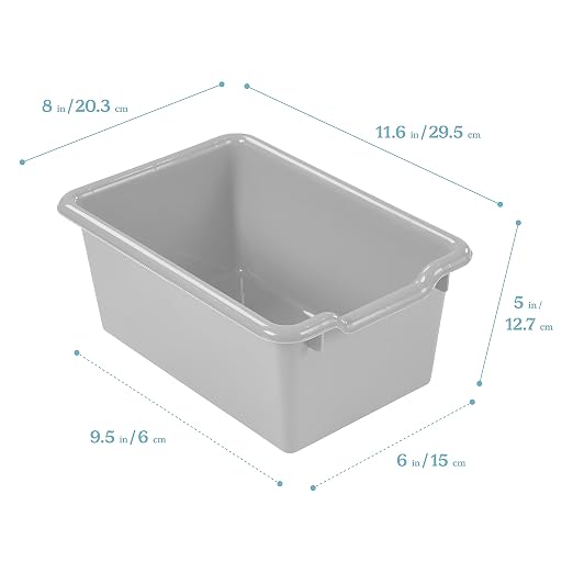 ECR4Kids Scoop Front Storage Bins, Multipurpose Organization, Contemporary, 10-Piece - Image 2
