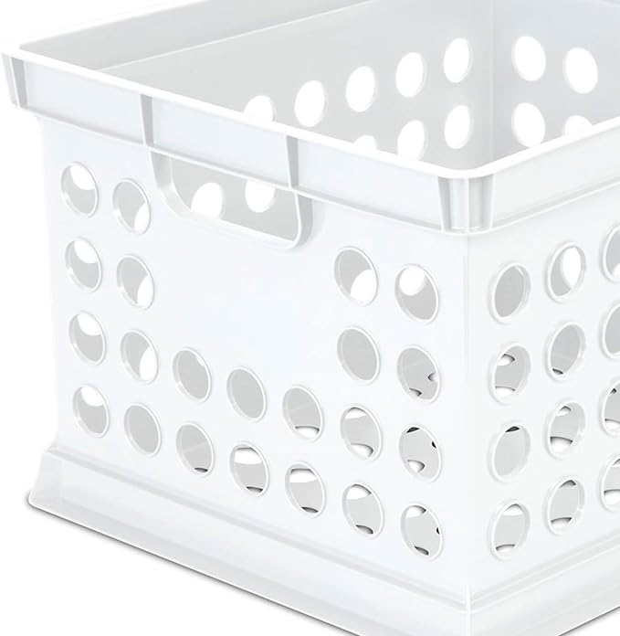 Sterilite Storage Crate Bin File Organizer for Home & Office, White, 6-Pack | Heavy-Duty and Stackable Plastic Boxes and Containers for Desk, Cabinet, Dorm, Garage, or Utility Organization - Image 7