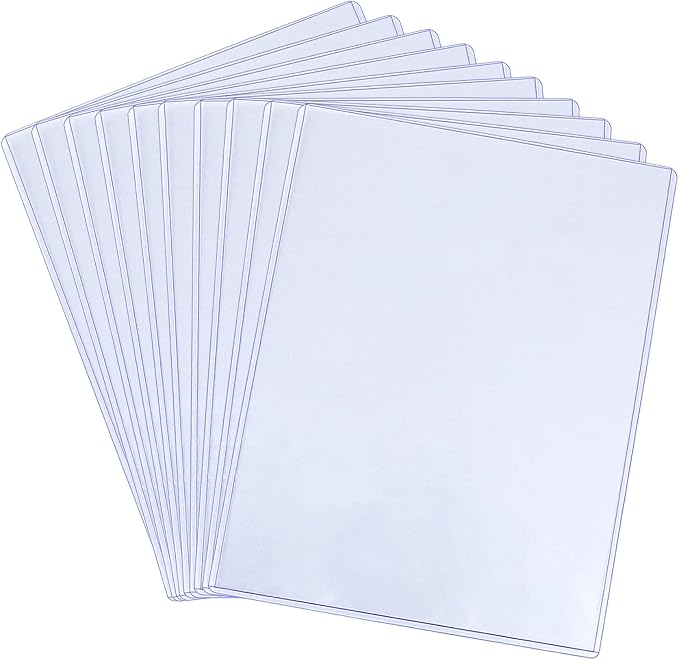 10 Pieces 8.5"x 11" Rigid Print Protectors Clear Rigid Toploader Clear Sheet Protectors Paper Protector Sheets Photo Sleeves Hard Plastic Document Holder Photo Card Holder by JALANCY