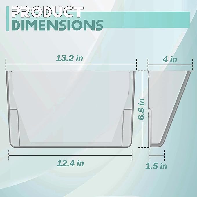 MINDEPOT 6 Pockets Acrylic Wall File Organizer, Clear Wall File Holder, Plastic Hanging Wall File Holder for Office, School and Home, Smoky - Image 8
