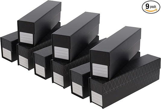 BCW QuickFold® Card Storage Boxes for Magnetics & Toploaders – 9 Pack | Trading Card Holder Box with Magnetic Closure | Easy Fold Assembly for Sports and TCG Cards by BCW