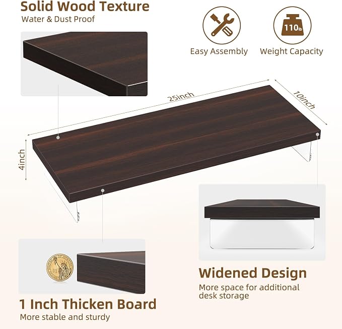 Monitor Stand Riser, 25x10 in Wood & Acrylic Computer Desk Organizer Shelf | Computer Monitor Stand With Wood & Acrylic Design; Works As Laptop Riser, Printer Stand, TV Screen Riser And Desk Organizer. - Image 4