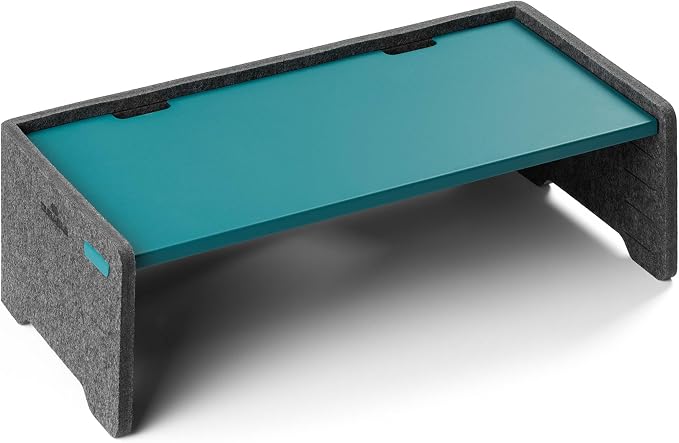 Durable Effect 508132 Monitor Stand for Monitors and Laptops Height Adjustable 60% Recycled PET Felt Petrol/Dark Green by DURABLEOfficeProducts