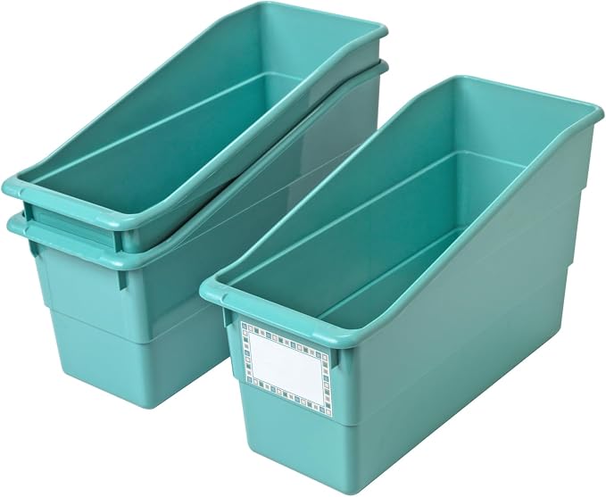 Really Good Stuff Durable Book & Binder Holders 12-Pack, Water | Folder & File Plastic Holders Ideal for Narrow or Vertical Storage Needs, Instantly Color Code Your Classroom - Image 6