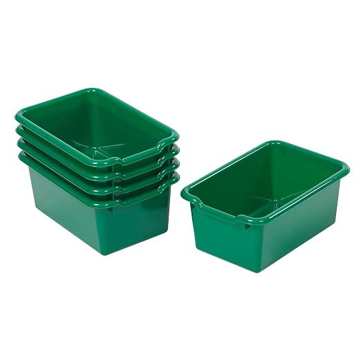 ECR4Kids Scoop Front Storage Bin, Multipurpose Organization, Green, 5-Piece by ECR4Kids