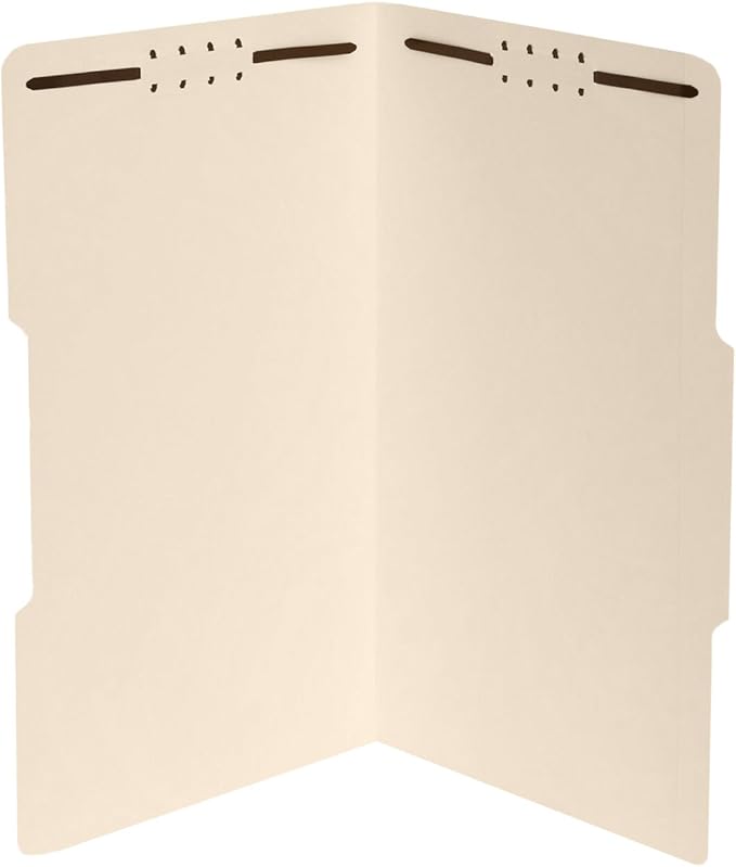Blue Summit Supplies 50 Fastener File Folders, Legal, 1/3 Top Tab, Manila | Reinforced 1/3 top tab, legal size, 11pt, embedded fasteners, for legal, medical, and office record filing by BlueSummitSupplies