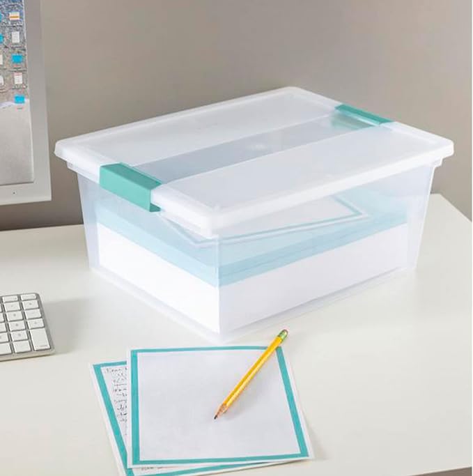 Sterilite Deep Clip Box, Clear Storage Bin with Latching Lid, 4 Pack - Image 6