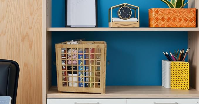Bamboo Stackable, Cube Storage Bins - Lattice Design 2 Pack (10.5x10.5x10.5) - Image 7